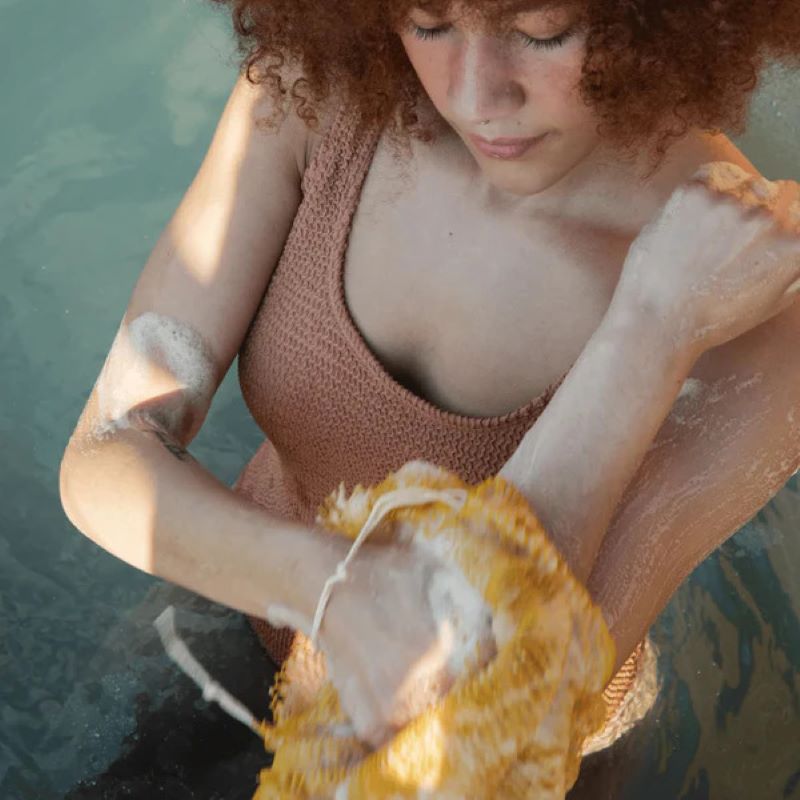 African high elastic exfoliating mesh bath towel