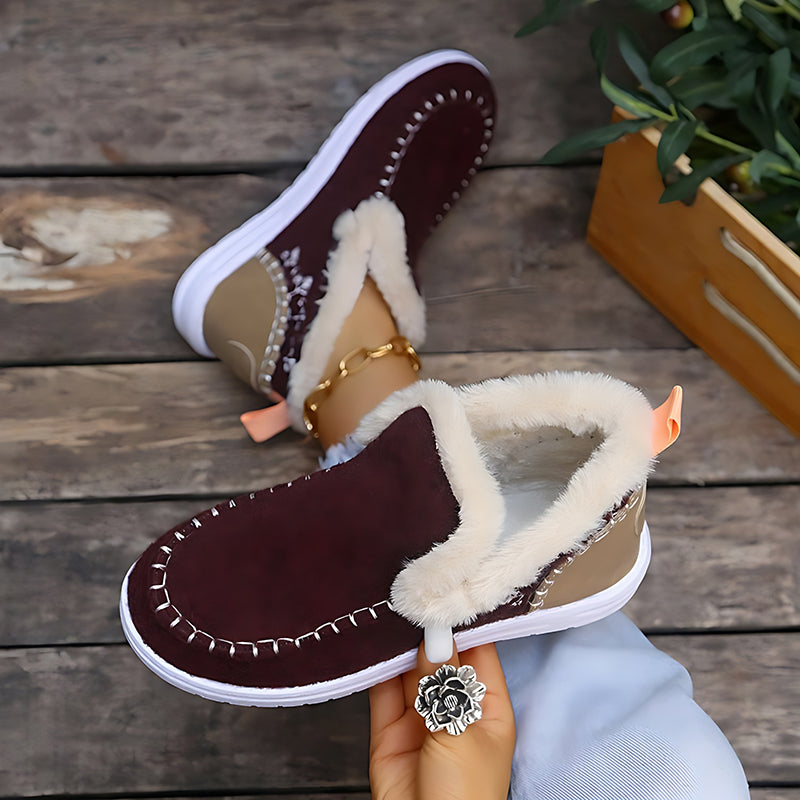 Thick velvet slip-on snow boots