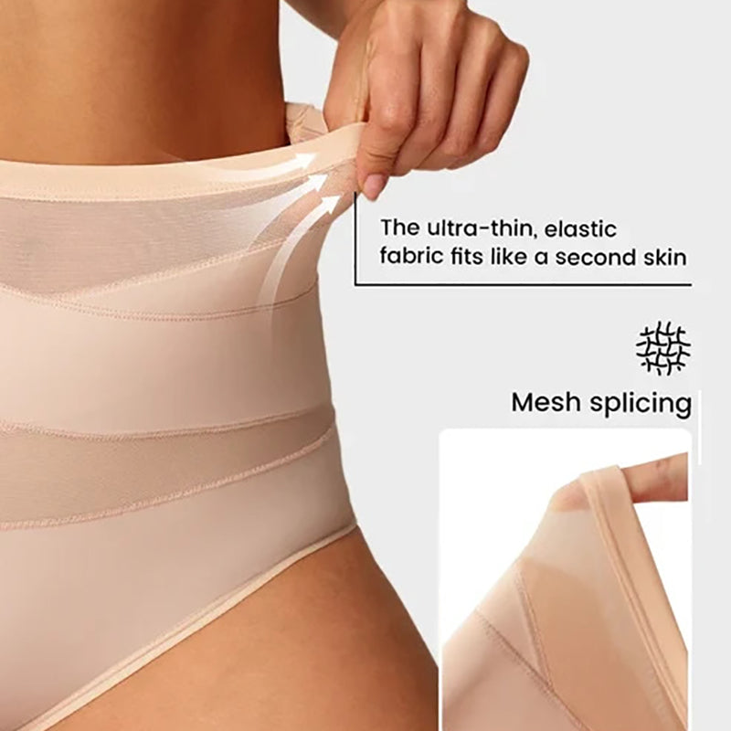 Plus-size high-waisted cross-over shaping underwear