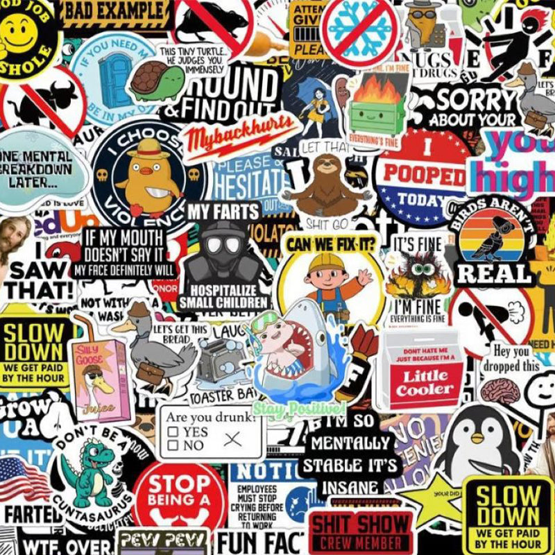 🔥🔥150 Pcs blue collar funny stickers👷‍♂️