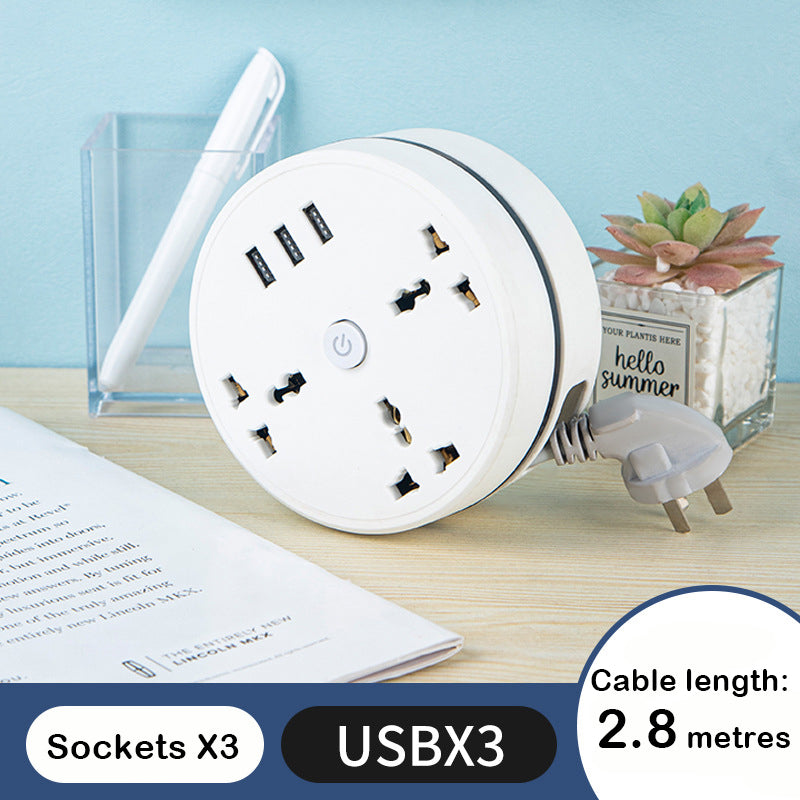 💥Universal storage round power strip