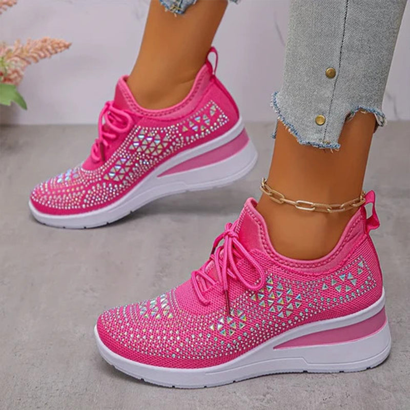 Rhinestone Women's Breathable Corrective Sports Shoes