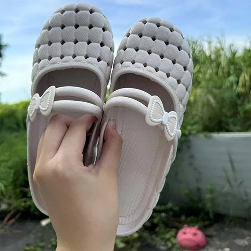 Bow tie soft soled closed toe sandals