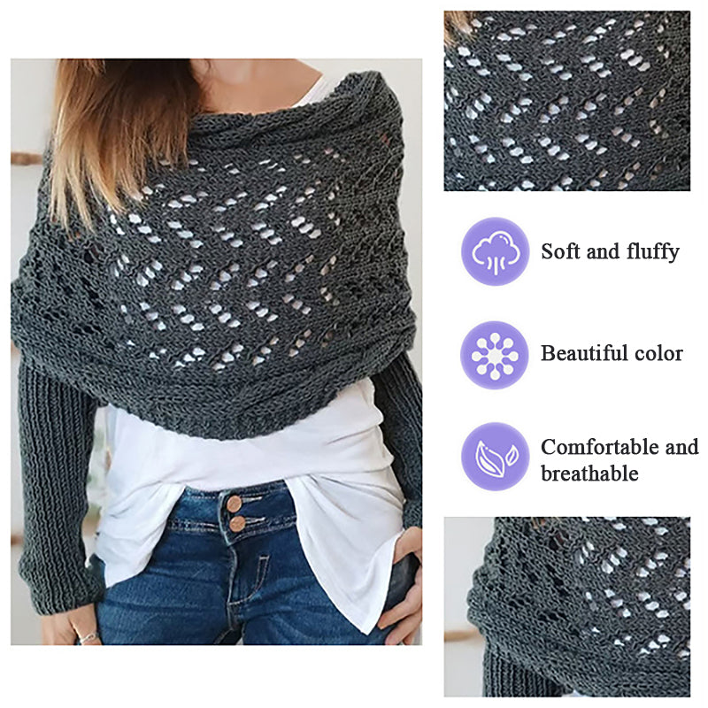 Women's Knitted Double Sleeve Scarf🧣