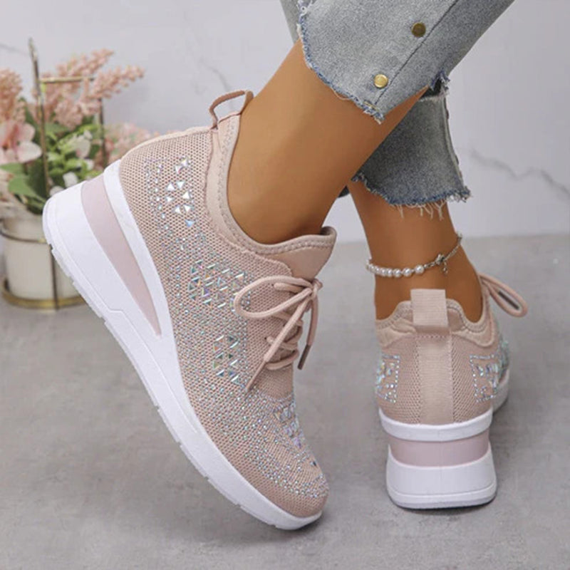 Rhinestone Women's Breathable Corrective Sports Shoes