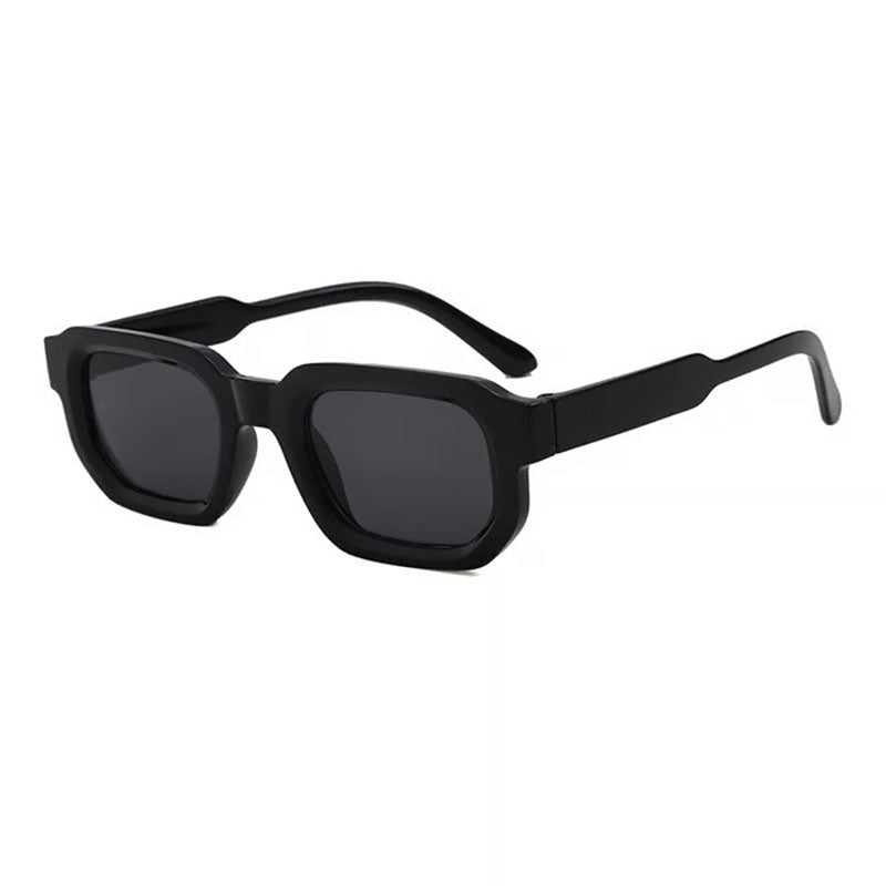 Retro unisex rectangular frame sunglasses with UV400 protection