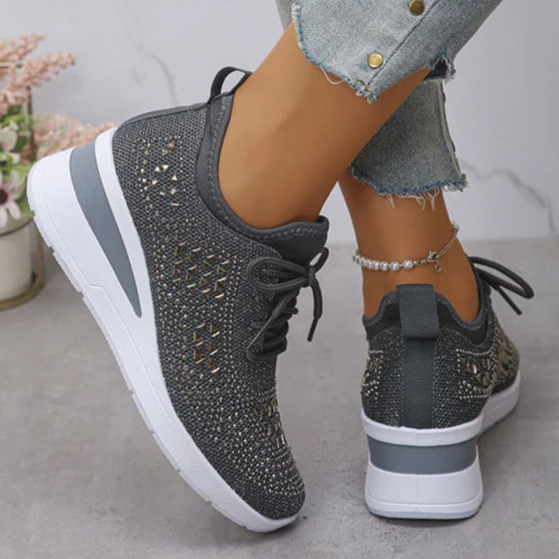 Rhinestone Women's Breathable Corrective Sports Shoes
