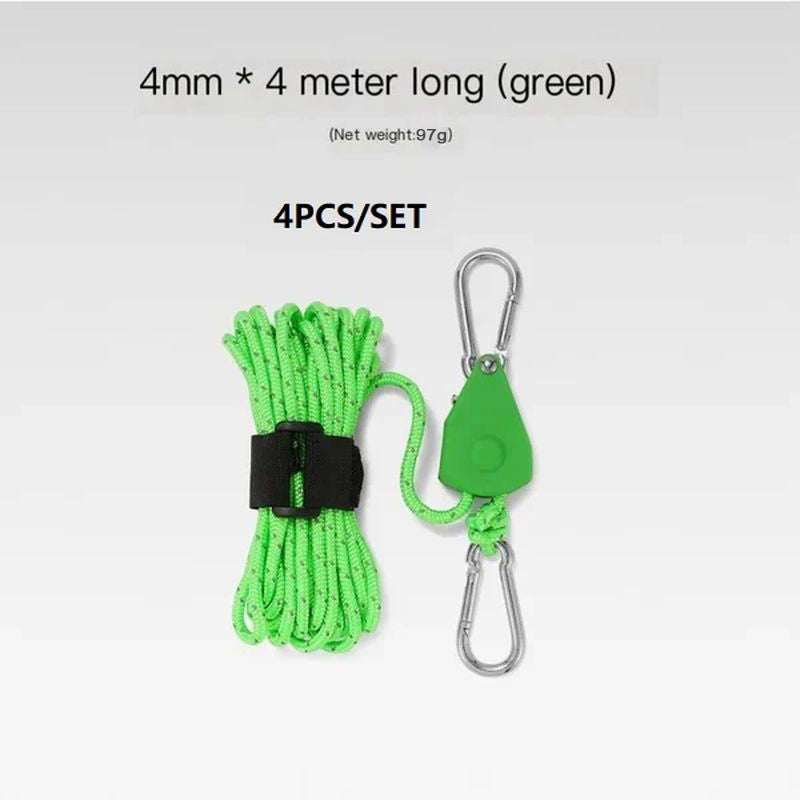 Portable Adjustable Fix Tent High Strength Fast Release Pulley Camping Rope