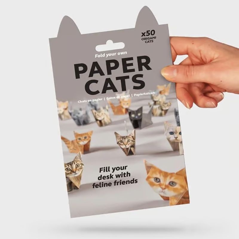 🐱 5-Minute Foldable Paper Cats (50 pcs): No Glue/Scissors Required