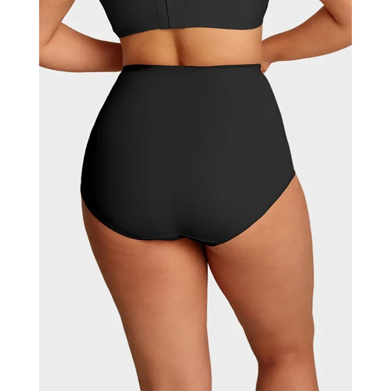 Plus-size high-waisted cross-over shaping underwear