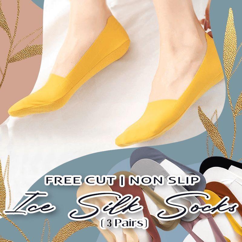 Free Cut Non Slip Ice Silk Socks 3 Pairs