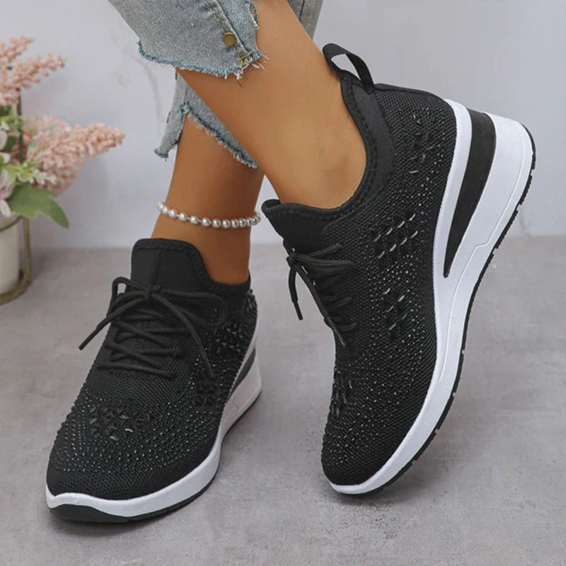 Rhinestone Women's Breathable Corrective Sports Shoes
