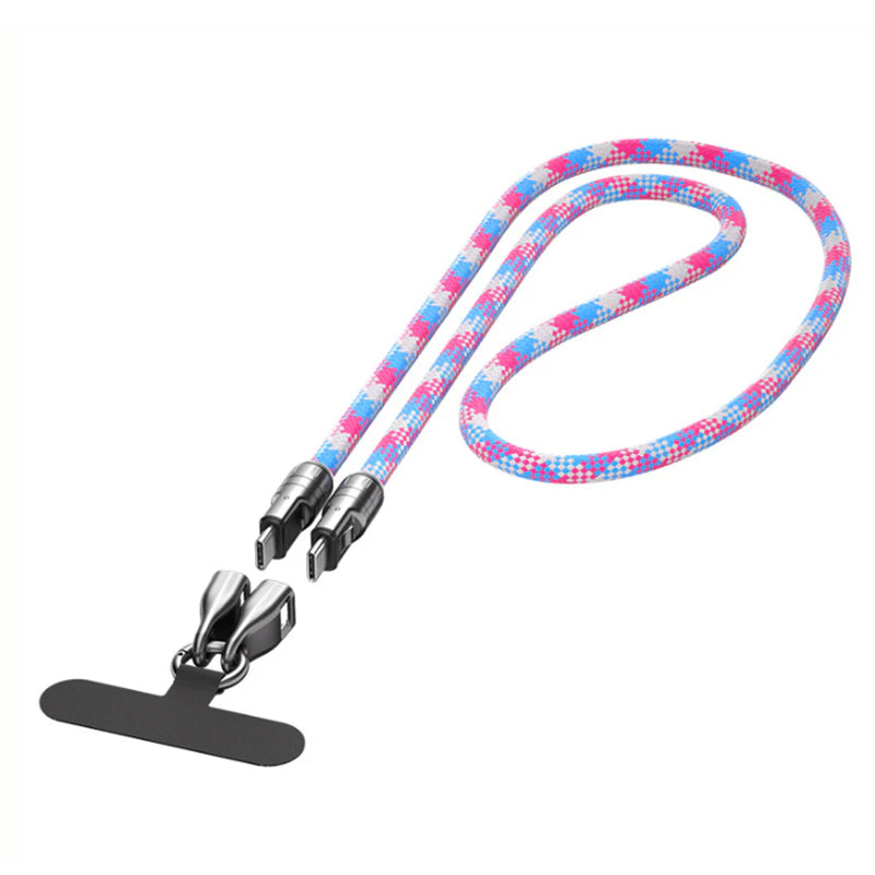 Two-in-one fast charging data cable mobile phone lanyard