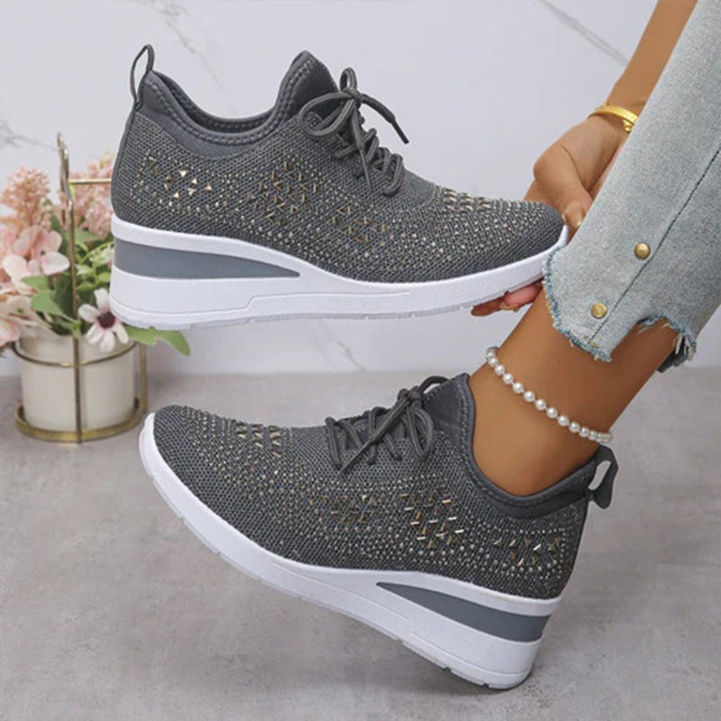 Rhinestone Women's Breathable Corrective Sports Shoes