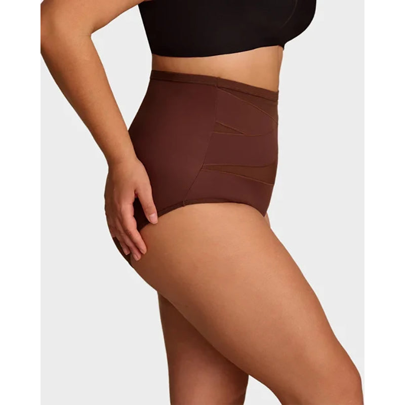 Plus-size high-waisted cross-over shaping underwear