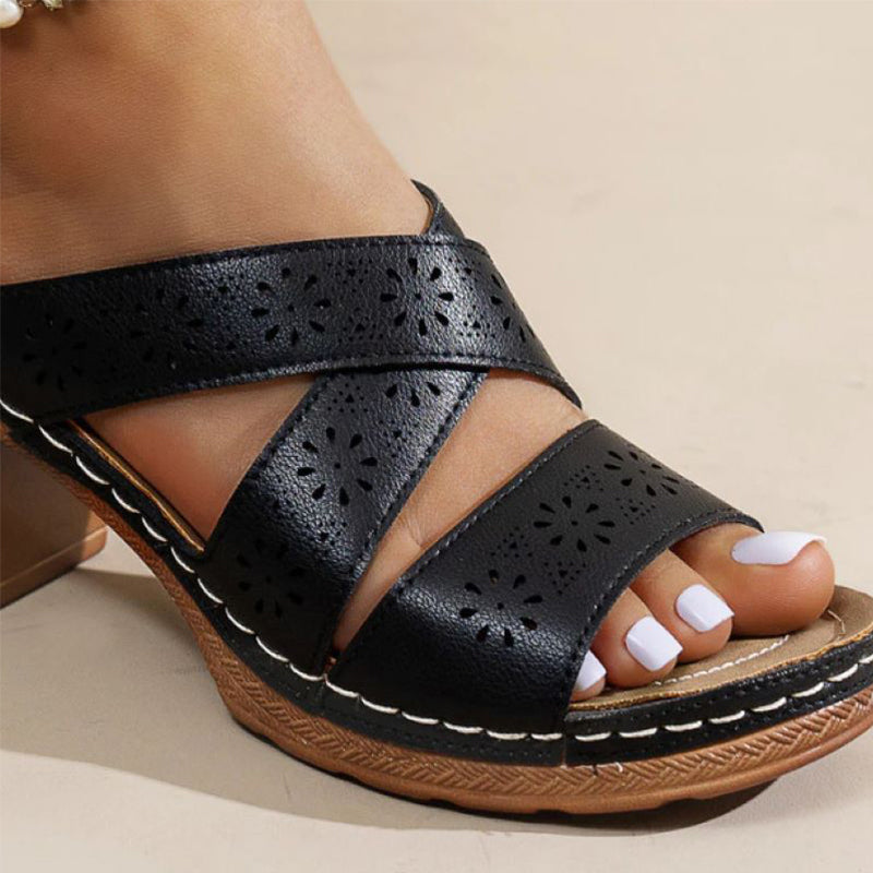 Women's Vintage Cutout High Heel Sandals and Pumps