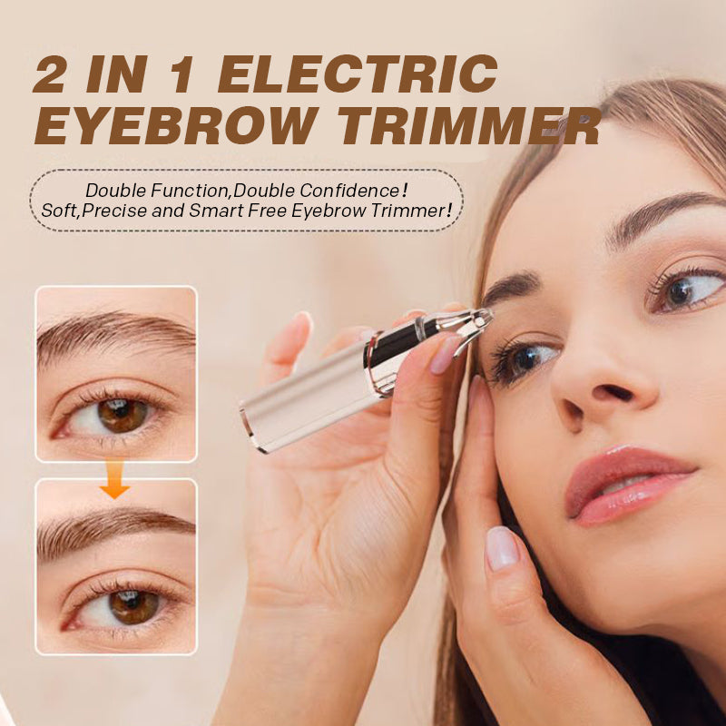 2 In 1 Portable Lipstick Shaped Eyebrow Trimmer