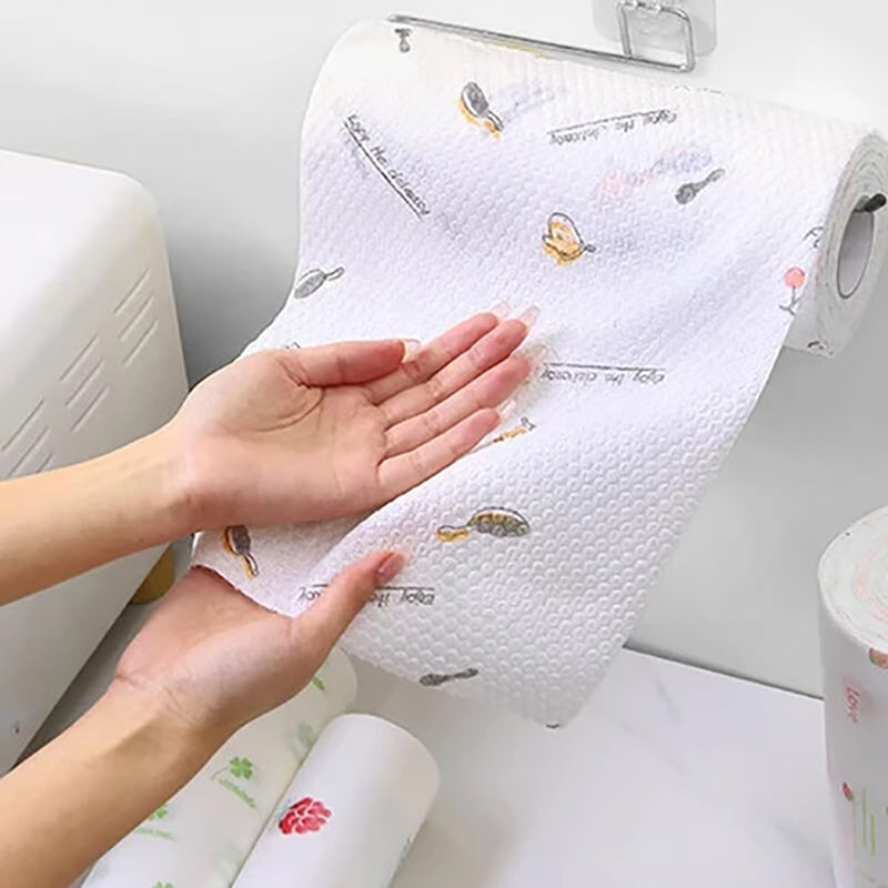 Dry and wet dual-use tearable cleaning cloth