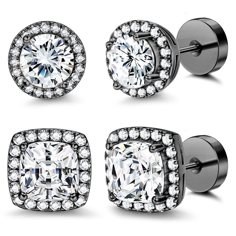 Fresh geometric full diamond earrings set with zircon-Buy 1 Get 1 Free (2 Pairs)
