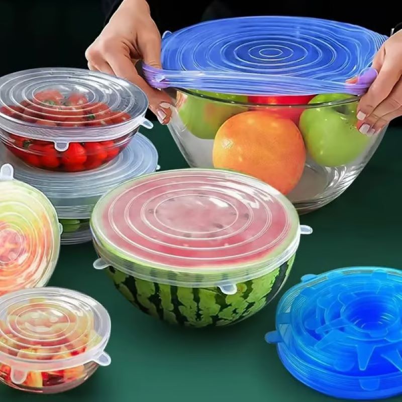 Reusable elastic silicone food storage cover