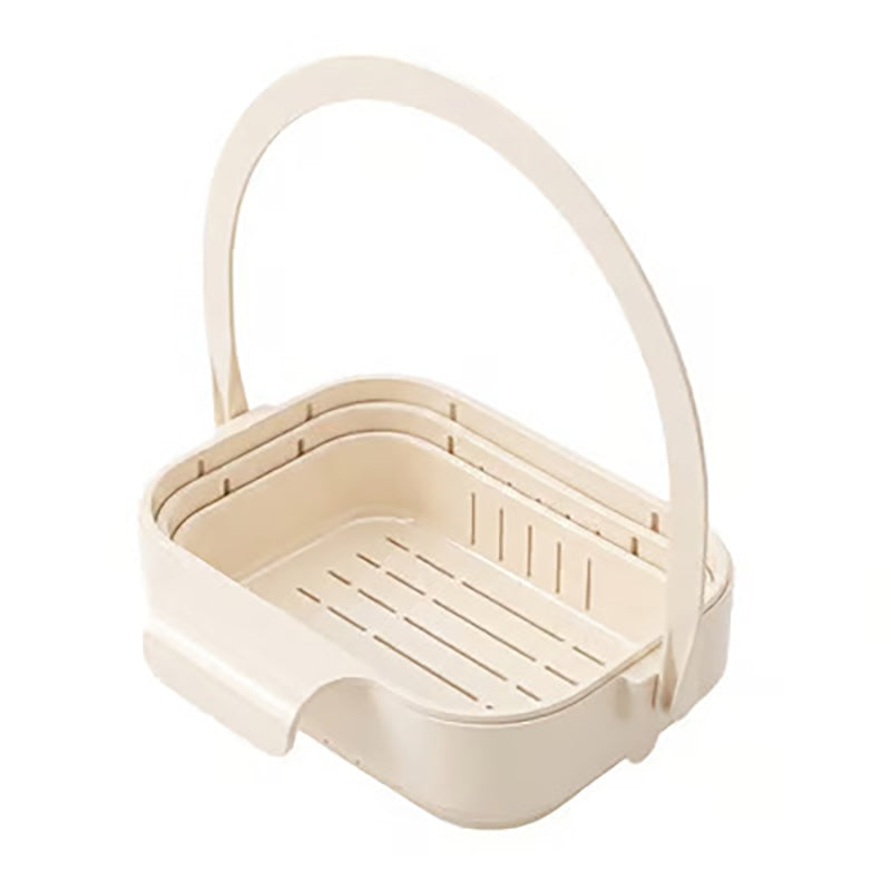 Hangable foldable telescopic drain basket