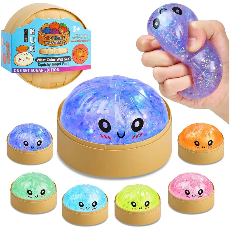 Glowing "Steamed Bun" Style Mystery Stress-Relief Squeeze Toy (Color Random)