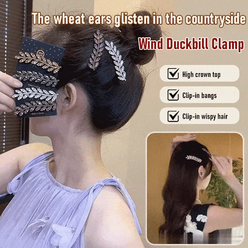 Shiny Wheat Ear Country Style Duckbill Clip