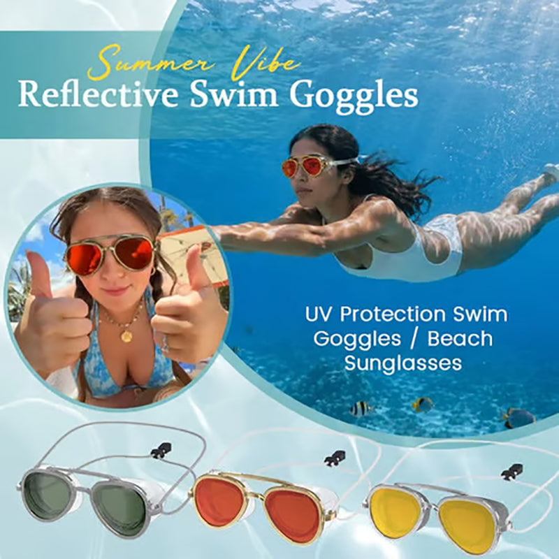Anti-fog reflective swimming goggles