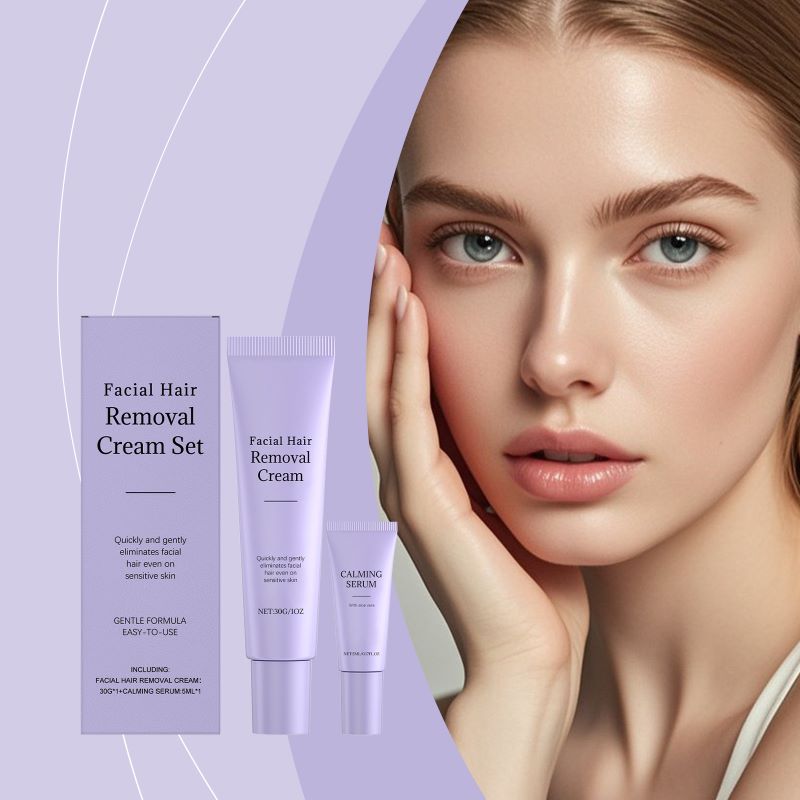 Facial hair removal cream set