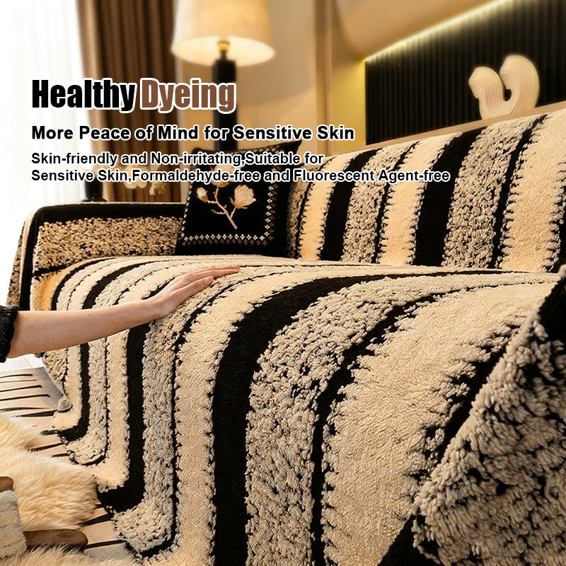 Soft, non-slip plush sofa cover – for maximum comfort 🐑🔒