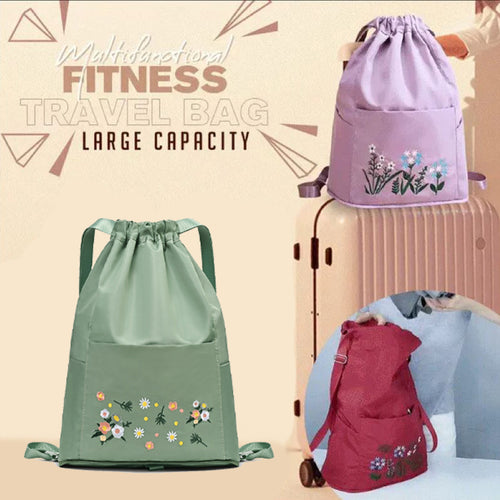 Simple Embroidered Drawstring Bag - Tampak Depan