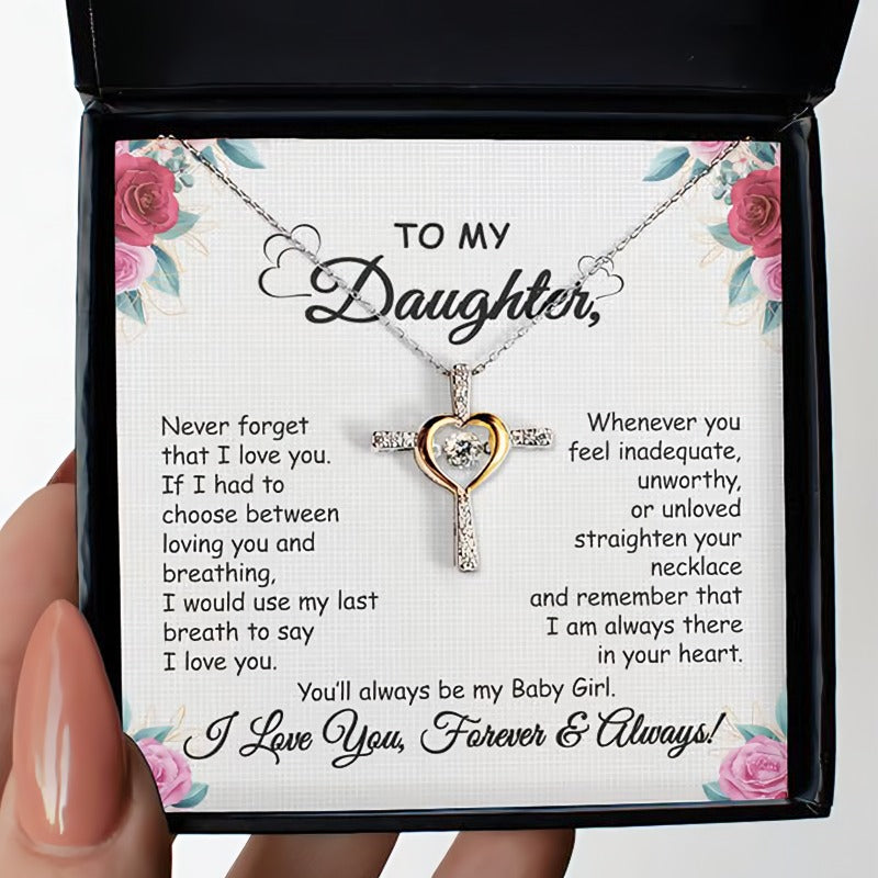 Cross Dancing Necklace With Message Card Gift