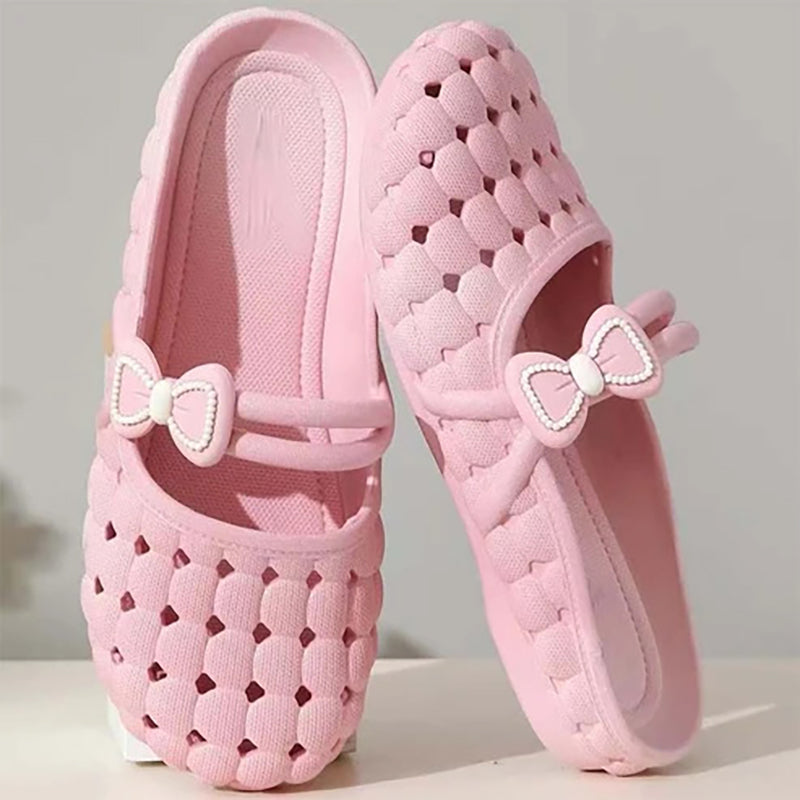 Bow tie soft soled closed toe sandals