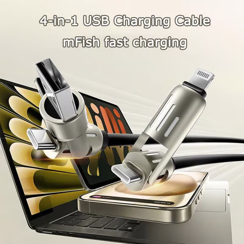 🔥4 in 1 USB Charging Cable MAX 240W Fast Charging🔥