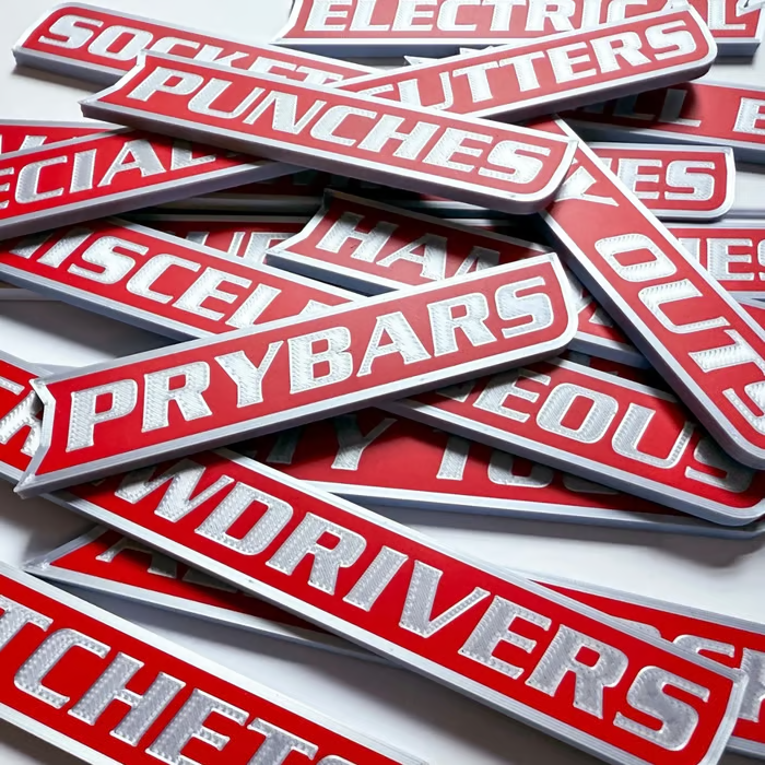 12-Pack magnetic toolbox labels