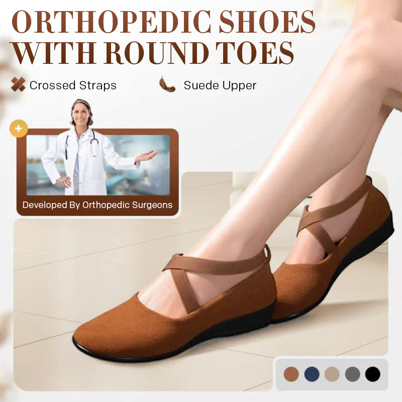 Women's pointed toe flat orthopedic shoes