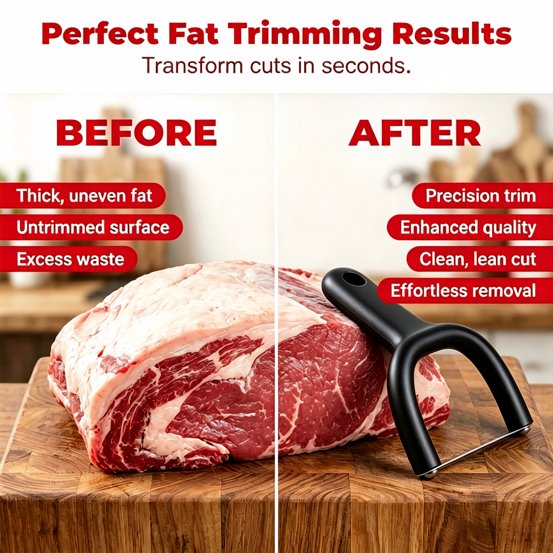 Portable meat defatting tool