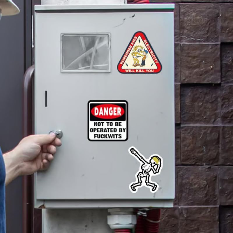 🔥🔥150 Pcs blue collar funny stickers👷‍♂️