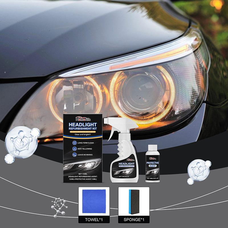 Yellowing atomized scratch care spray for headlights