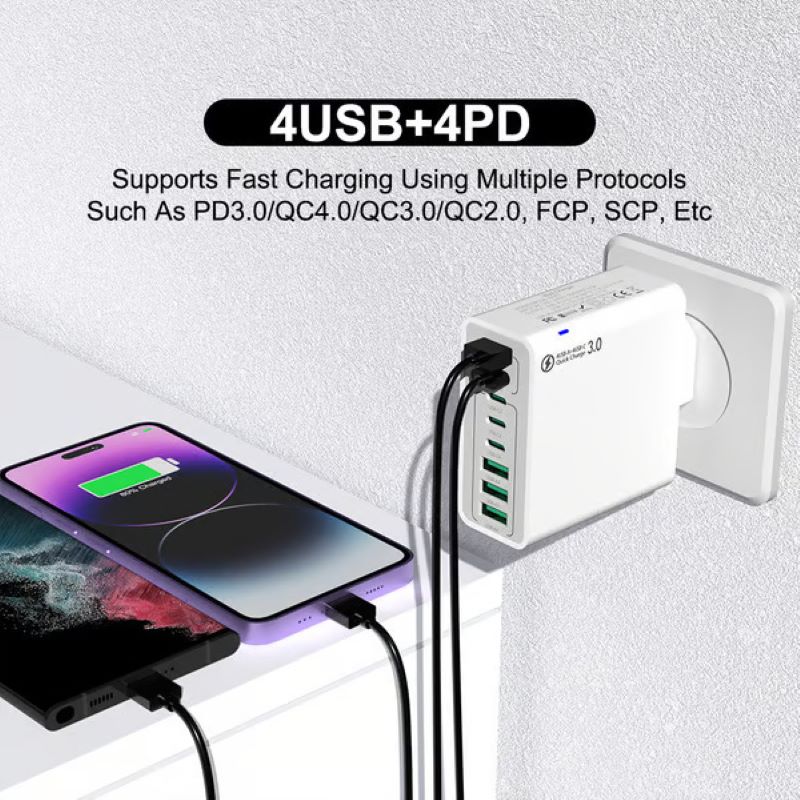 8 in 1 waterproof port USB fast charger