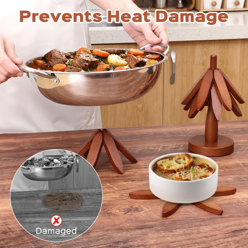 High quality heat resistant natural wood placemats and coasters