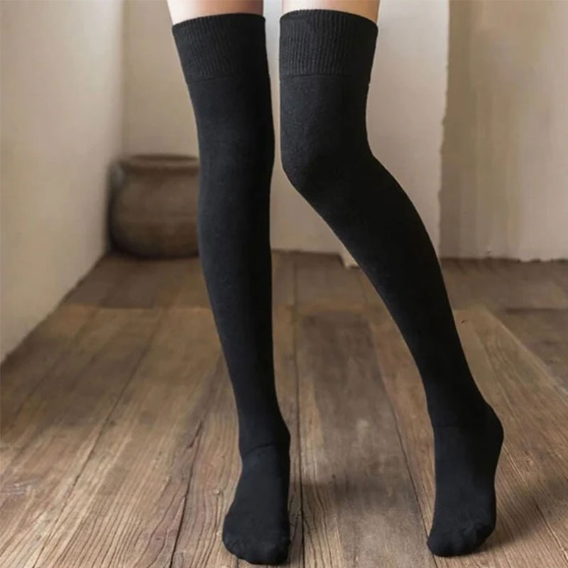 Plush mid-high stockings