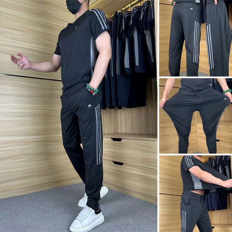 Men's casual sports two-piece short-sleeved trousers
