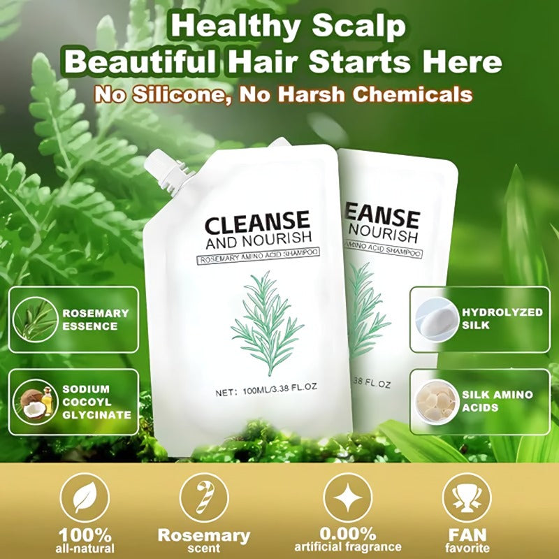 Rosemary Smooth & Shine Shampoo - Sulfate-Free Formula for All Hair Types