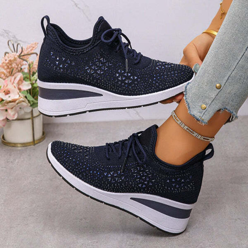 Rhinestone Women's Breathable Corrective Sports Shoes