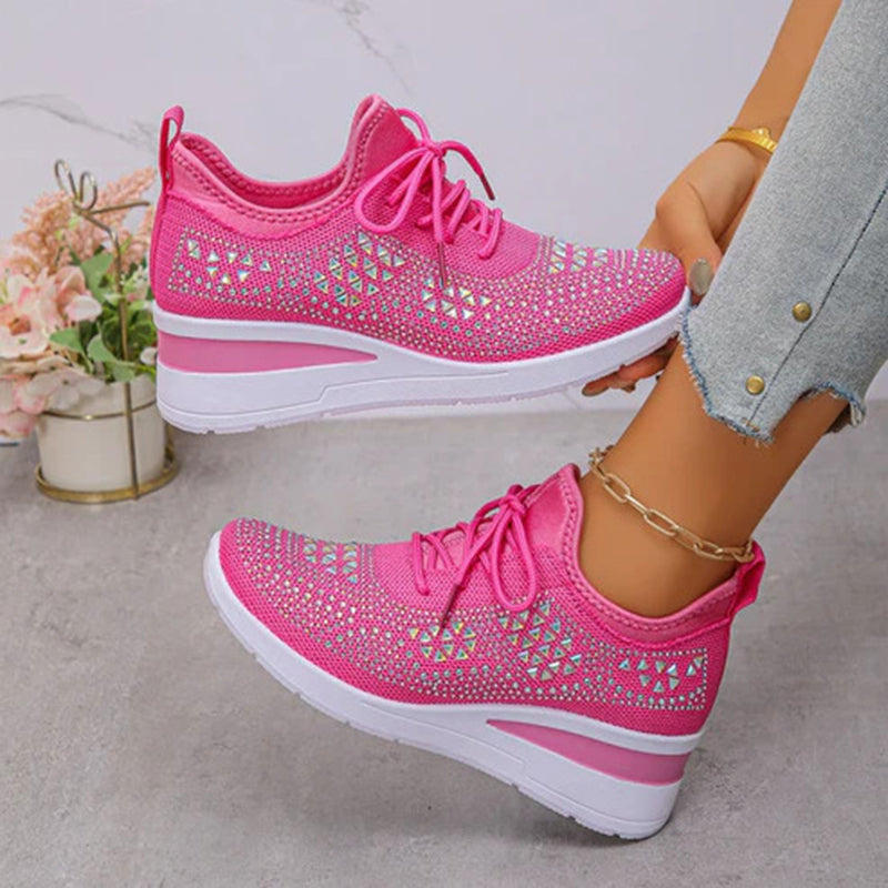 Rhinestone Women's Breathable Corrective Sports Shoes