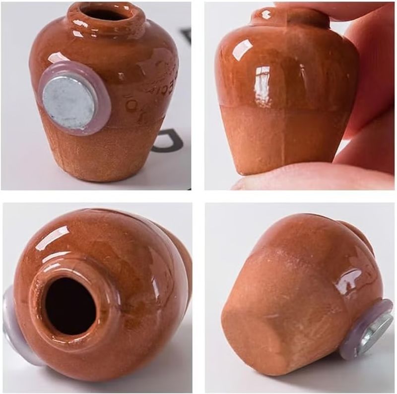 Mini ceramic vase-shaped refrigerator magnets