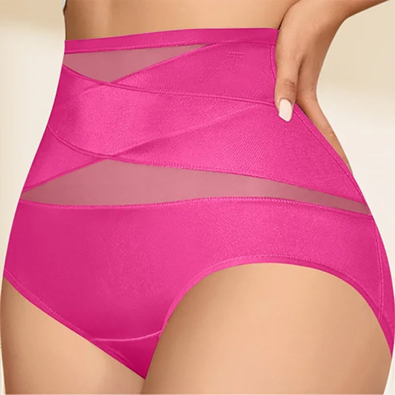 Plus-size high-waisted cross-over shaping underwear