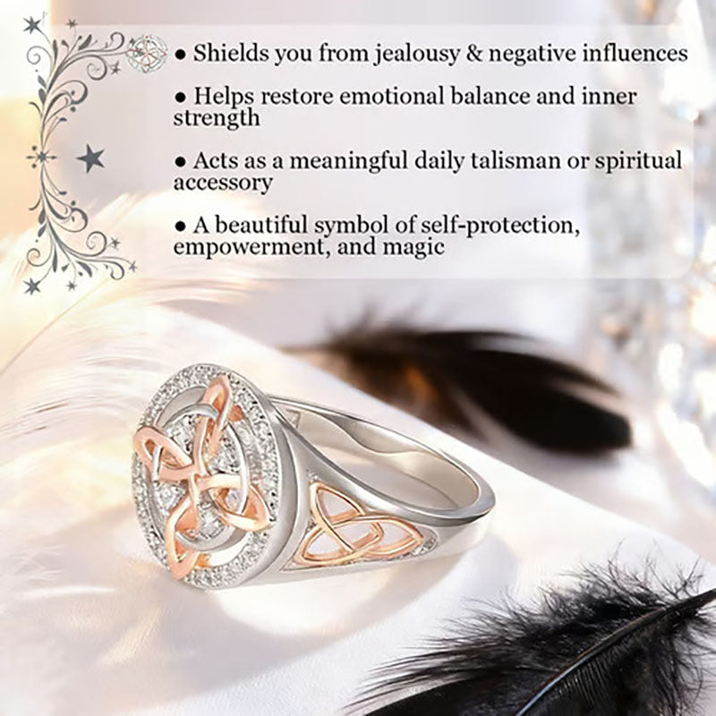 Handcrafted Alloy Witch's Knot Amulet Ring