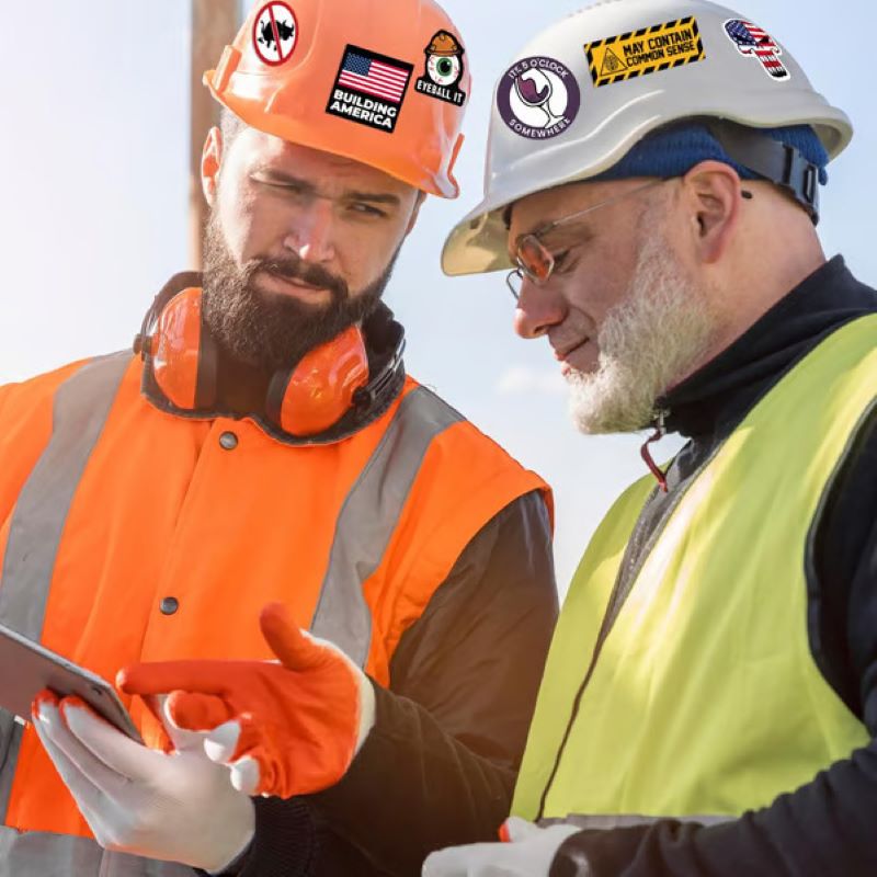 🔥🔥150 Pcs blue collar funny stickers👷‍♂️